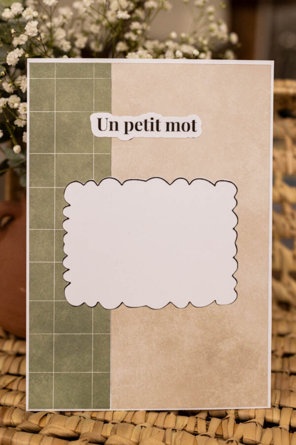 Recto de la carte maternité papa ou co-parent artisanale à personnaliser, avec la possibilité d’ajouter un message pour le futur papa ou co-parent, fabriquée à la main par une créatrice de l’Hérault.